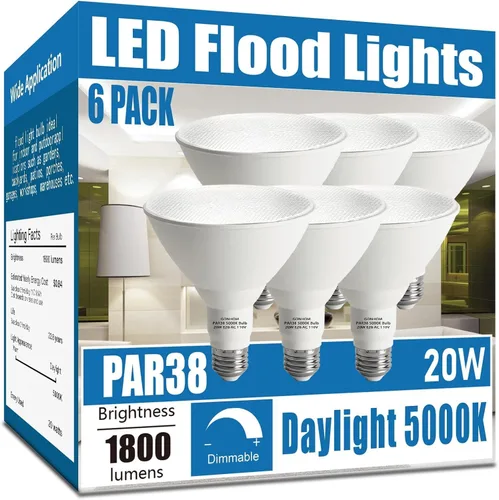 Vista 9 de Gonhom Par38 Bombillas LED de Inundación para Exteriores, Regulables 1800LM, 20W Reemplaza hasta 200W, Bombillas de Inundación para Exteriores