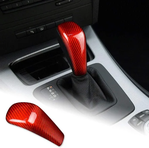 Vista 9 de AIRSPEED Cubierta de fibra de carbono para pomo de palanca de cambios BMW, control central, protector de cabeza de palanca de cambios, accesorios
