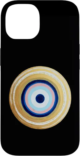 Vista 4 de Carcasa para iPhone 17 con protección contra maldiciones amarillas y negras, color rosa