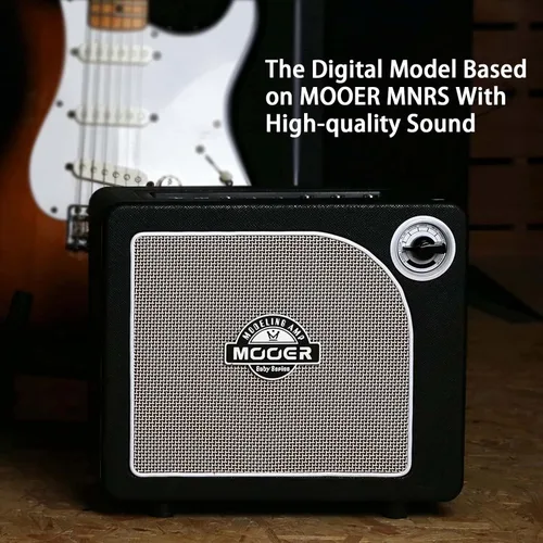 Vista 2 de MOOER Combo de amplificador de guitarra de 15 W, amplificador de práctica con 9 modelos de amplificador digital, altavoz de 6.5 pulgadas, Bluetooth