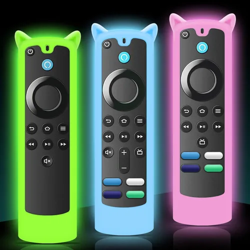 Vista 8 de Paquete de 2 fundas protectoras para control remoto, funda de silicona para control remoto que brilla en la oscuridad con cordón