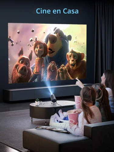 Vista 7 de Proyector CLOKOWE con WiFi y Bluetooth, compatible con 4K FHD 1080P, mini proyector portátil para películas al aire libre, Keystone automático