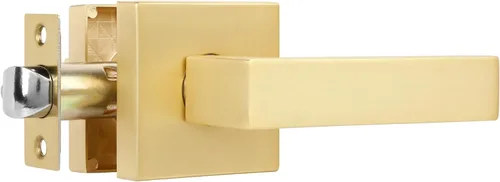 Vista 15 de Paquete de 1 perilla de puerta dorada de privacidad, perilla cuadrada de latón para baño, manija de puerta dorada interior bloqueada