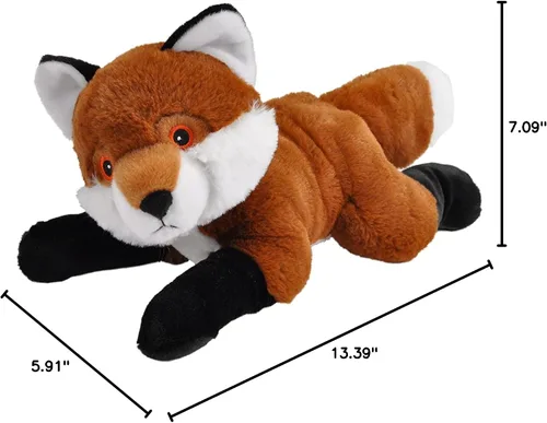 Vista 2 de Wild Republic Ecokins, zorro rojo, animal de peluche, 12 pulgadas, regalo para niños, juguete de peluche, hecho de botellas de agua recicladas