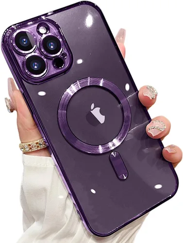 Vista 23 de Funda magnética para iPhone 12 Pro Max transparente compatible con MagSafe Funda protectora de lente de cámara integrada para iPhone 12 Pro Max