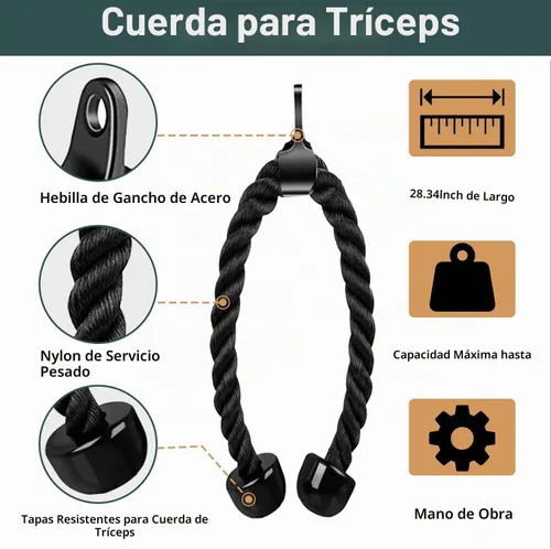 Vista 4 de Solid Cable Machine Attachment, Cable Attachments for Gym, Gym Cable Attachments, Cable Machine Attachments Set