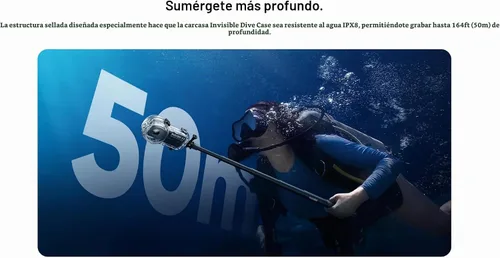 Vista 5 de Insta360 Estuche de buceo invisible X3 (nuevo) - Impermeable hasta 164.0 ft (164 pies)