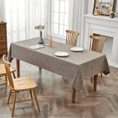 Vista 4 de BALCONY & FALCON Mantel Rectangular Estilo Jacquard Resistente al Agua Cubierta de Mesa para Comedor, Cocina, Cafetería, Fiestas y Uso al Aire Libre