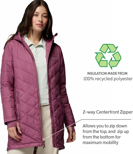 Vista 6 de Columbia Heavenly - Chaqueta larga con capucha para mujer Malva antigua