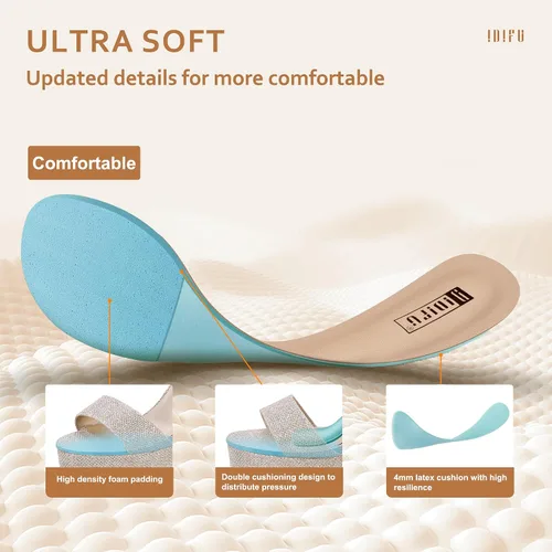 Vista 3 de IDIFU - Tacones de plataforma de 5pulgadas para mujer, sandalias Sabrina IN5 de tacón alto y grueso, correa de tobillo, zapatos sexis y elegantes