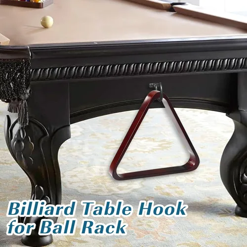 Vista 2 de 2 ganchos de puente de billar con 4 tornillos de montaje, gancho para estante de bola de piscina para almacenamiento de accesorios de mesa de Negro