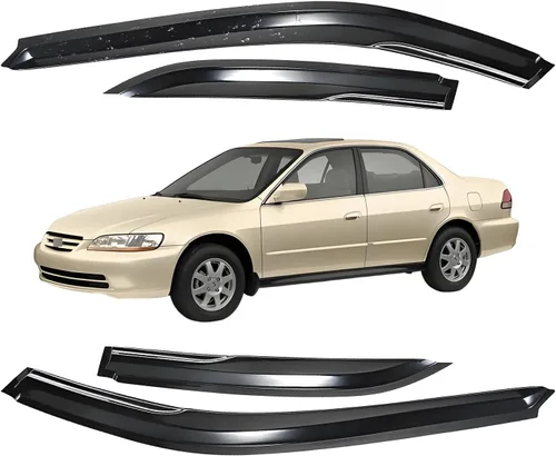 Vista 16 de Viseras para ventanas para Mazda 3 Sedán 4 puertas 2004 2005 2006 2007 2008 2009 estilo JDM Mugen, deflector de viento, protector solar y de lluvia