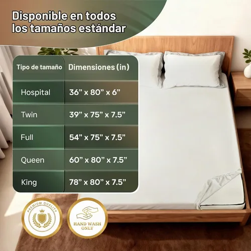 Vista 2 de Mars Wellness Protector y funda de colchón de vinilo impermeable, sábana bajera de color blanco, 1 paquete de 1