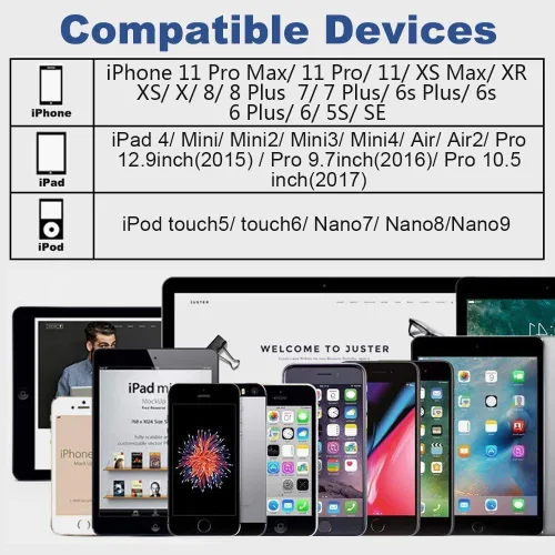 Vista 3 de Paquete de 4 cables de carga Lightning a USB con certificación MFi de Apple, compatible con iPhone 14/13/12/11 Pro/11/XS MAX/XR/8/7/6s Plus, iPad