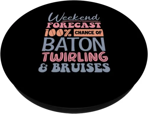 Vista 2 de Baton Twirling Majorette Baton Twirler Pronóstico de fin de semana Juego de palabras PopSockets intercambiables PopGrip