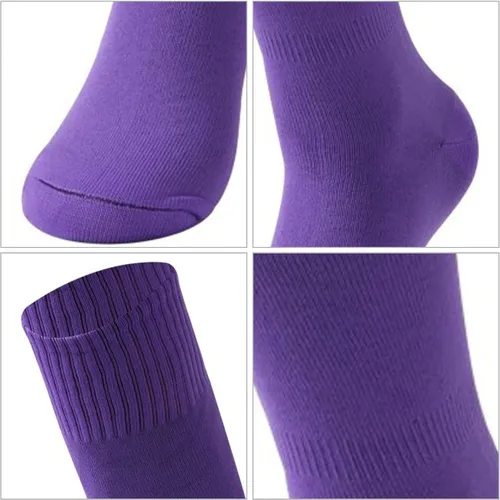 Vista 6 de Three street - Calcetines de fútbol, béisbol, sóftbol, unisex, hasta la rodilla, de compresión, de tubo deportivo, de compresión, 2-10 pares