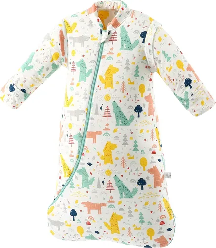 Vista 11 de Saco de dormir orgánico para bebé, manta de manga desmontable, grosor moderado, (32-68℉)