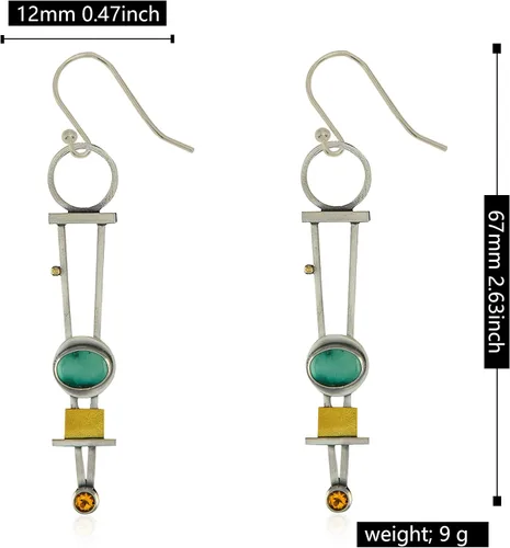 Vista 4 de Aretes bohemios hechos a mano, aretes bohemios, hechos a mano, joyería étnica antigua, aretes vintage para mujeres y niñas