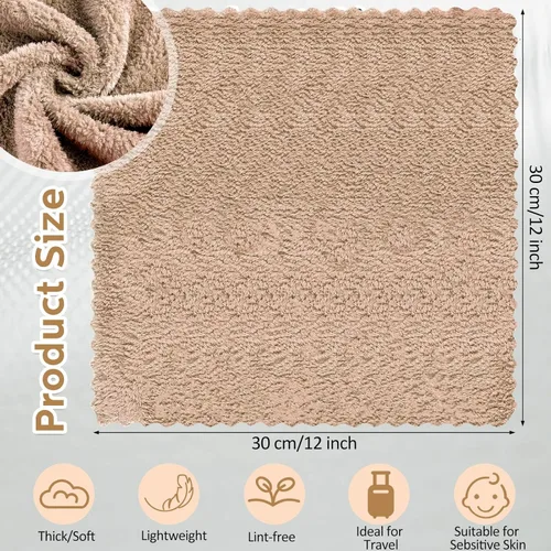 Vista 2 de Newwiee 100 piezas de toallas de lavado de secado rápido para baño, toallas de 12 x 12 pulgadas, toallas faciales de microfibra suaves, paños