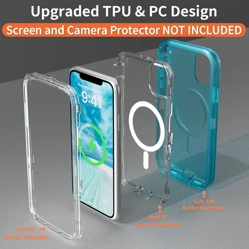 Vista 5 de Follaroma Funda para iPhone 11, Compatible con MagSafe, Fundas de Teléfono de Protección Resistente a Prueba de Golpes de Servicio Pesado