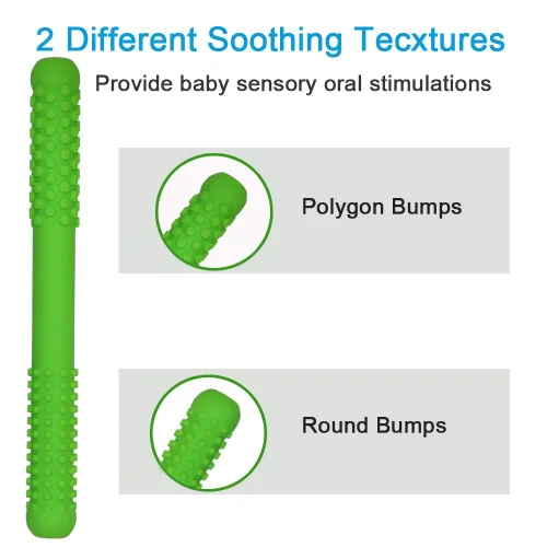 Vista 3 de Tubos de dentición huecos para bebés, niñas y niños, paquete de 6 tubos de silicona para bebés con mordida de lactancia, pajitas masticables
