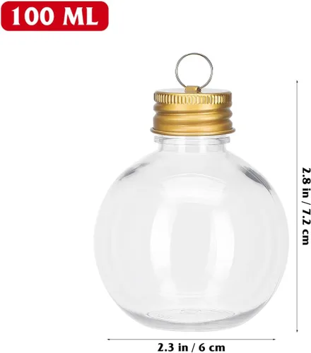 Vista 8 de HOMSFOU 10 bolas de adorno de Navidad transparentes rellenables para cócteles, adorno colgante de chupito de plástico para bebidas de caramelo