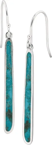 Vista 2 de Silpada Juego de collar boomerang y pendientes colgantes de turquesa comprimida en plata de ley, Plata esterlina, Turquesa