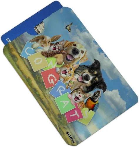 Vista 2 de Pet Congratulations Selfie - Fundas de billetera para perros, gatos, tarjeta de crédito, RFID, juego de 4