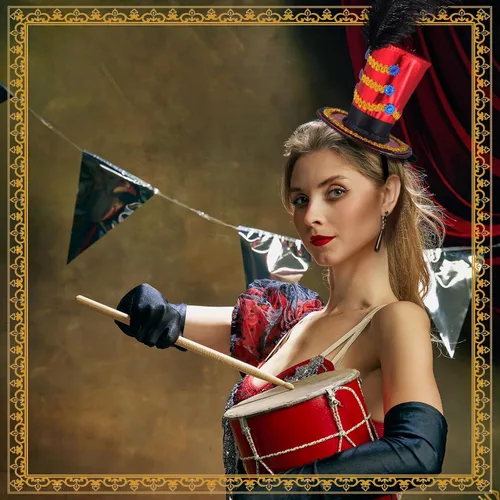 Vista 4 de Newcotte 4 piezas de Ringmaster sombrero de circo mini sombrero de copa diadema de circo mayorette accesorios de disfraz para fiesta de disfraces