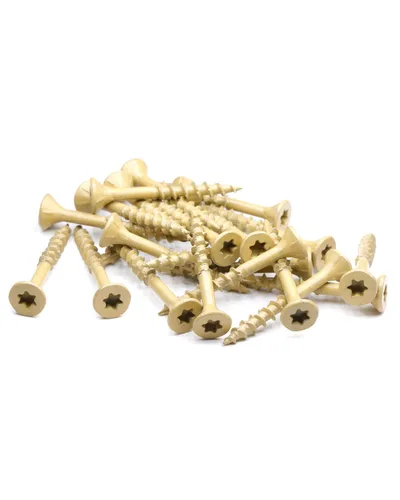 Vista 5 de Tornillos para cubierta #8 x 1-1/2 Pulgadas, Tornillos de madera para exterior, Cabeza de transmisión Torx plana, Rosca parcial, Acero de carbono