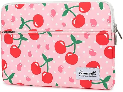 Vista 36 de Canvaslife - Funda de lona para laptop de 13 pulgadas con patrón de cuadros negros y bolsillo de 13 y 13.3 pulgadas