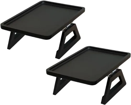 Vista 19 de Shamrock Home Mesa Bandeja de Bambú para Brazo de Sofá, Mesa Bandeja con Clip para Sofás. Bandeja de Brazo de Sofá para Cenas de TV, Controles