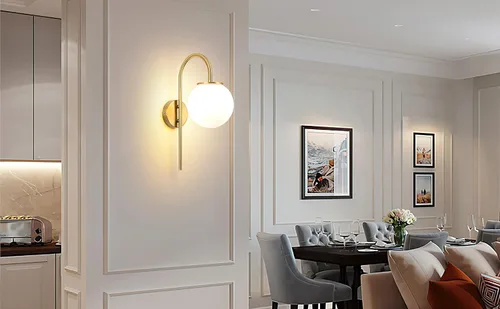 Vista 4 de Juego de 2 apliques de pared LED que funcionan con pilas, pantalla de cristal moderna con globo con control remoto, regulable, no cableado, fácil