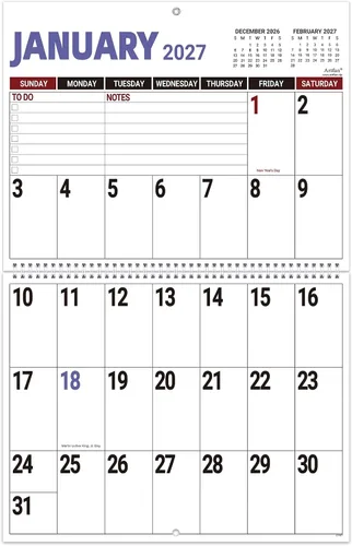 Vista 3 de 2027 Calendar - 2027 Wall Calendar Jan 2027 - Dec 2027, 14.7'' x 23.2'' 2027 Large Wall Calendar, 12 Months Jumbo Large Print 27 Calendar, 14.7'' x