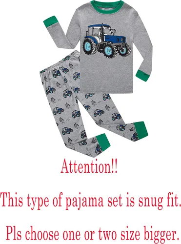 Vista 2 de KikizYe - Conjunto de pijamas para niños y niñas pequeños y grandes, ropa de dormir de 100% algodón
