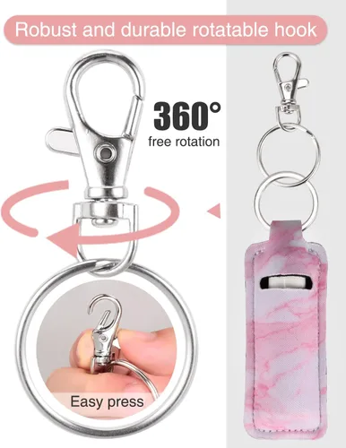 Vista 2 de Meiiy Chapstick Soporte para bálsamo labial, funda para lápiz labial, soporte para brillo de labios con gancho, 3 piezas de relleno de calcetines