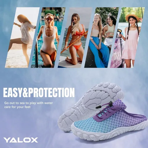 Vista 6 de YALOX Mules & Clogs - Zapatos de agua para hombre y mujer, ultraligeros, de secado rápido, para jardín, caminar, piscina, velero, ocio, Na2006-azul