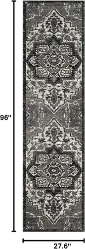 Vista 2 de SAFAVIEH Vintage Hamadan Collection - Alfombra de pasillo, 2.3 x 8 pies, gris claro y gris, diseño persa oriental, no desprende pelusa y de fácil