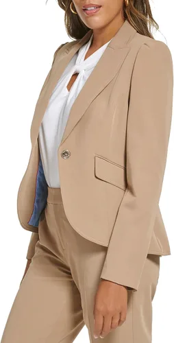 Vista 3 de Tommy Hilfiger Chaqueta deportiva a cuadros de manga abombada para mujer