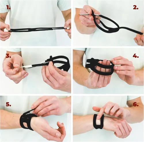 Vista 7 de WristWidgetTM, patentado, banda ajustable de muñeca banda para TFCC, triangular para daños del fibro cartílago de la muñeca, dolor de muñeca ulnar