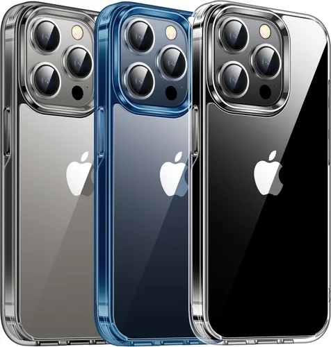 Vista 9 de CASEKOO Funda azul para iPhone 15 Pro Max, tecnología nunca amarilla, protección de grado militar de 10 pies, funda delgada transparente