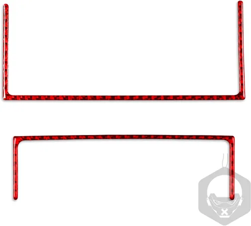 Vista 2 de 2 piezas de caja de almacenamiento para palanca de cambios, marco de fibra de carbono suave real para interior de coche, cubierta de cenicero, tira