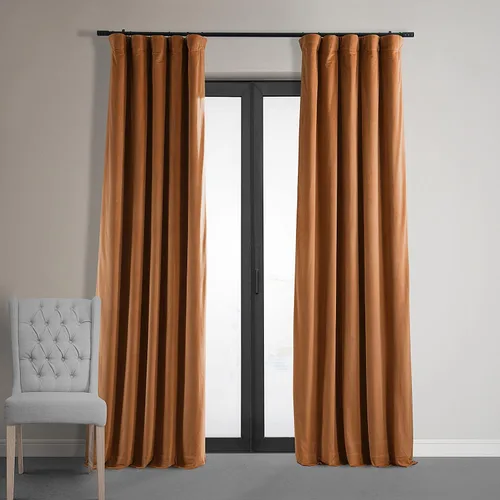 Vista 55 de HPD Half Price Drapes Cortinas Opacas Térmicas de Terciopelo Signature para Sala de Estar de 63 Pulgadas de Largo (1 Panel) con Bolsillo para Barra