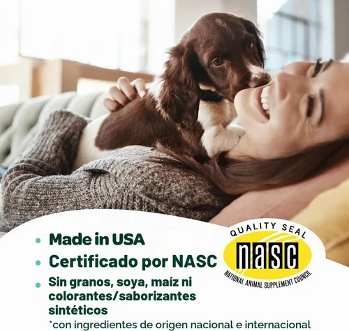 Vista 8 de Masticables para Alergias de Perros con Probióticos Masticables para Alergias Estacionales para Perros con Aceite de Salmón Salvaje de Alaska