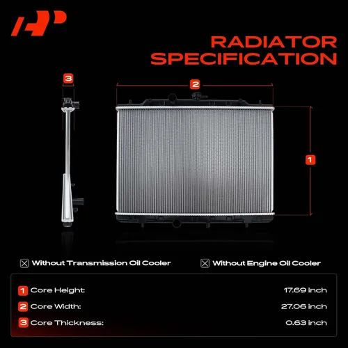 Vista 3 de A-Premium Conjunto de radiador de refrigerante del motor compatible con Nissan Rogue 2008-2013, Rogue Select 2014-2015, X-Trail 2013, L4 2.5L