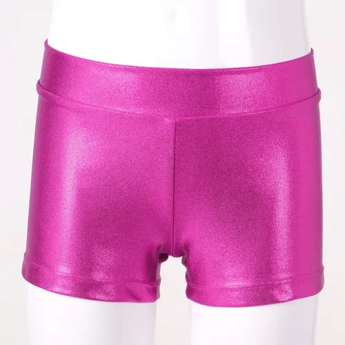 Vista 5 de Conjunto deportivo de 2 piezas para niñas, camiseta sin mangas brillante con pantalones cortos, para gimnasio, deportes, leotardo, entrenamiento