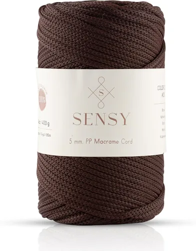Vista 118 de Sensy - Cuerda de poliéster prémium de 0.197 in y 104 yardas, 100% polipropileno, cordón de macramé de 0.197 in, cuerda de ganchillo para bolsa