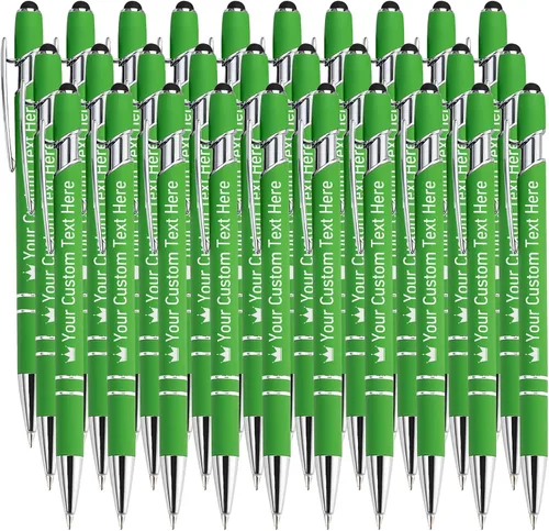 Vista 16 de STREADVE Bolígrafos personalizados personalizados con nombre grabado, logotipo, texto, bolígrafos de escritura suave, regalo personalizado para Negro
