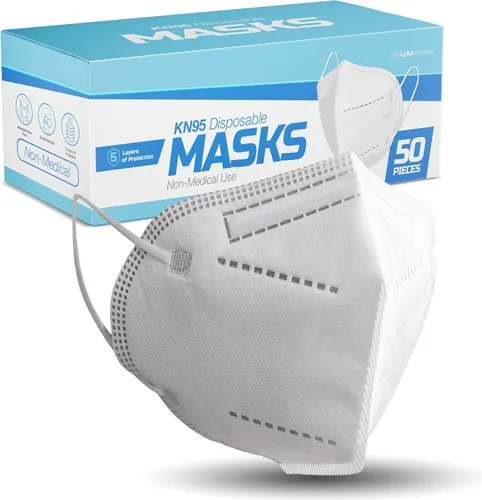 Vista 8 de Lyka Distribution KN95 Face Masks - 50 Pack - 5 Layer Protection Breathable KN95 Face Mask with Comfortable Elastic Ear Loop