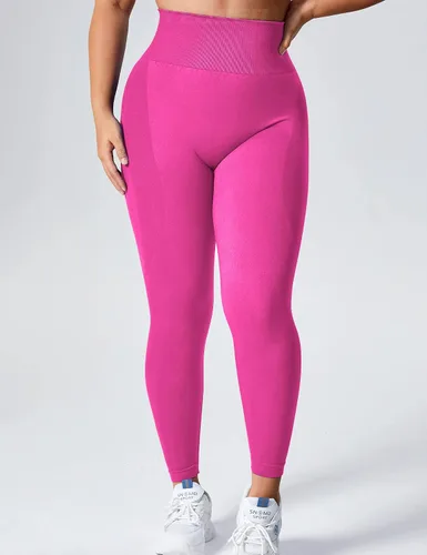 Vista 3 de YEOREO - Leggings de entrenamiento sin costuras de cintura alta para mujer, pantalones de yoga con contorno estilo sonrisa, mallas atléticas